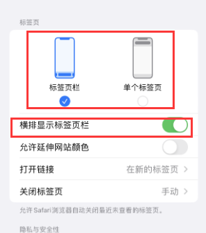 宁明iPhone授权维修分享Safari浏览器如何切换标签栏位置 