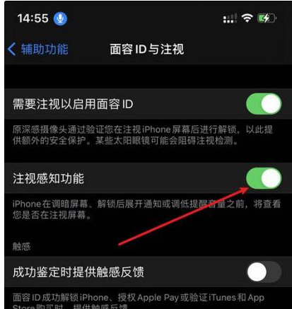 宁明苹果14维修网点分享iPhone14注视感知功能有什么用 